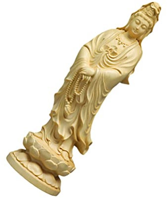 SEWACC Guanyin Statua In Legno Buddista Feng Shui Scultura Stand Quan Yin Figura Per La Casa E Ufficio Decorazione Idea Regalo