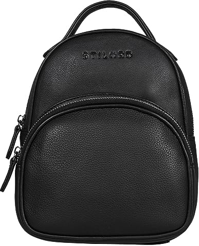 STILORD Seda Petit Sac à Dos Femme Chic Sac à Dos en Cuir Dames Sac à Main à Dos Mini Daypack Sac à Dos de Ville en Cuir Véritable Couleur:Noir