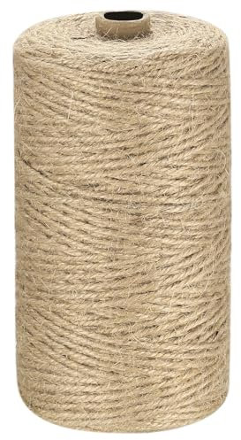 Cuerda de Yute, 2mm x 200m Cuerda de Cáñamo Natural, Rollo de Corde Yute para Embalaje, Decoración, Jardinería, Fotos, Regalos, Manualidades