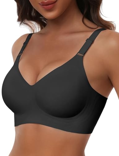 HORISUN Wireless Push Up Full Coverage Bra for Women Seamless Bras with Soft Support Comfort T Shirt Bralette