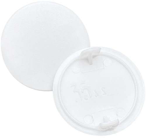 50 PCS 35mm Plastic Hinge Hole Covers Caps for Furnitures (White)