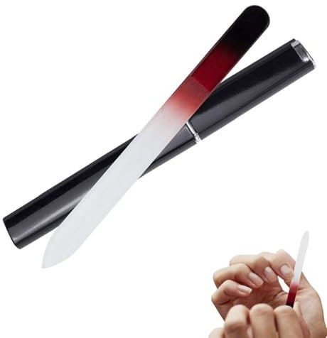 Lima per unghie in vetro per unghie, set di 2 lime per unghie perfette in tutti gli angoli, per manicure e pedicure (media)