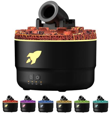 Diffusore di aromi con cannoni LED, umidificatore ad aria Cannon Diffusore ad ultrasuoni per oli essenziali, nebulizzatore ad aria fresco, umidificatore ad aromaterapia con timer, spegnimento