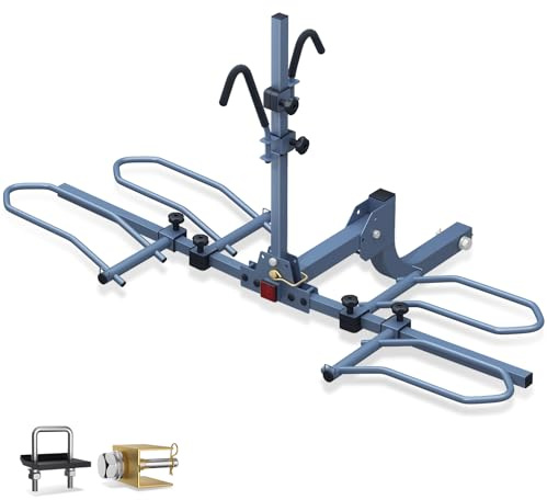 AKHAL-TEKE Bike Hitch Rack, Wobble Free Smart Tilting Bike Rack, Foldable 2-Bike Rack for Standard, Fat Tire and E-Bike, 2-Bike 180 lbs Capacity, Fits 2-inch Receiver