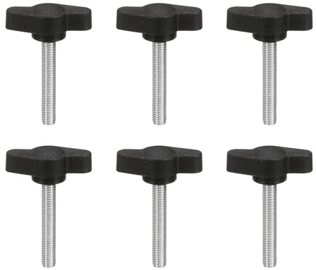 PATIKIL 6 st vingskruvar med fläns M5 x 30 mm, kolstål, svart | Skruvar Popcorn Mekaniskt Handtag, för att ta bort Byte Knoppar, Dra åt Och Manuell Hållare Strömförsörjning