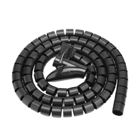 Spiralkabeln är viken 1 meter spiralformad kabelbindare, flerfärgad, 16-42 mm innerdiameter med klämma(Schwarz,22mmX1meter)