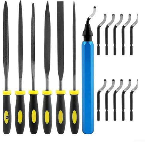 Yuanpgky Kit d'outils d'ébavurage avec 10 et 6 limes aiguilles pour le travail du bois, du métal, du plastique et des tuyaux en aluminium