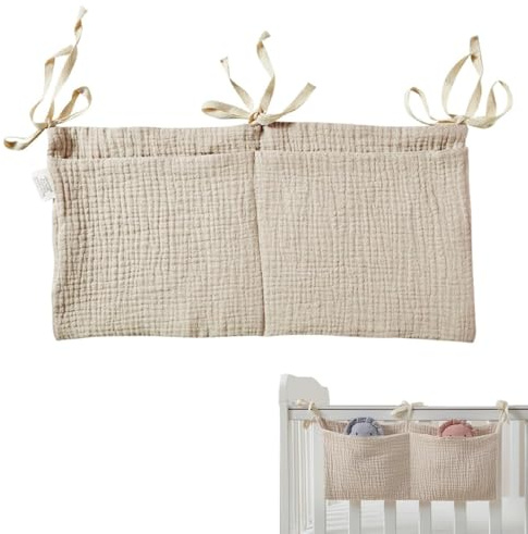 YAYNO Babybett Organizer Organisateur De Couches Pour Bébé Sac de jouets Kinderzimmer Hängender Bett Organizer Beistellbett Baby,Pour Vêtements, Couches, Jouets