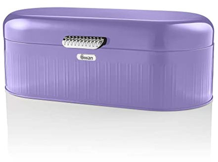 Swan SWKA1014PURN Retro Bread Bin, 44cm, Purple