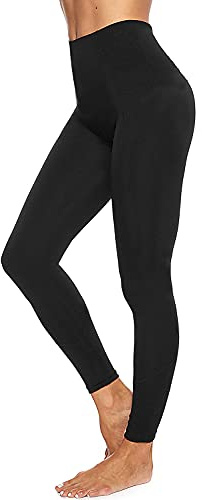 MCA Leggings Donna Cotone Elasticizzato (Nero, M)