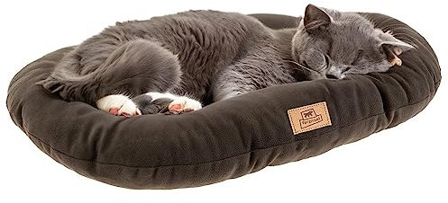 Ferplast Hundebett Katzenbett Huindekissen Relax Microfleece 45/2 Wattiertes Weiches Microfleece Waschbar Grau