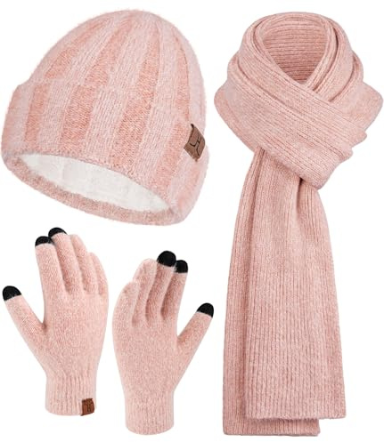 Bequemer Laden Cappello Berretto Pile Guanti Sciarpa Donna Invernale Regalo