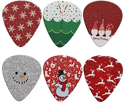 Howilath Weihnachten Schneeflocke Elch Schneemann Weihnachtsmann Licht Gitarre Plektren Akustik Elektrische Basis Gitarren