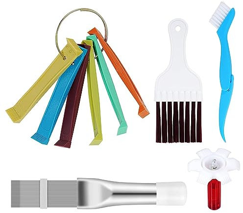 Shkalacar 5 Pieces Air Conditioner Fin Cleaner Set, Air Conditioner Condenser Fin Comb Ac Coil Cleaner Air Refrigerator Fin Cleaner Evaporator Radiator Repair Clean Tool