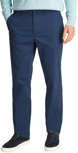 Tommy Hilfiger Chino Homme Denton Chino Satin Straight Fit, Bleu (Aegean Sea), 36W/32L