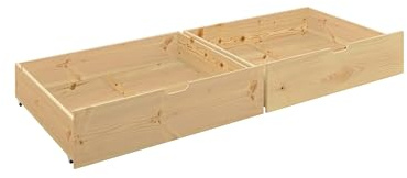 möbelando Bettschubkasten >Moritz< (2er-Set) in Kiefer Natur aus Massivholz - 97,2x19,8x75cm (BxHxT)