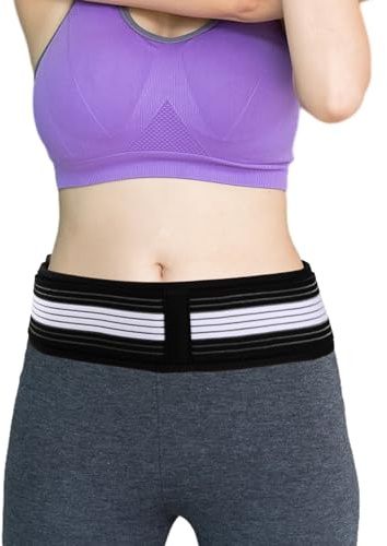 Granvoo Cinturón pélvico, vendaje de cadera, cinturón de cadera para hombres y mujeres - vendaje de ciática, cinturón para el dolor de cadera, cinturón sacroilíaco, transpirable, antideslizante