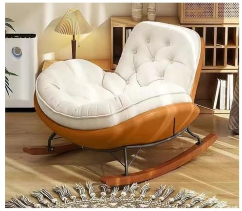 XRBCNMM Rocking Glider with Plush Velvet Cushion - Large Lounge Chair for Nursery, Living Room, Patio, Sunroom, Balcony - Oversized Relaxing Chair (Orange)
