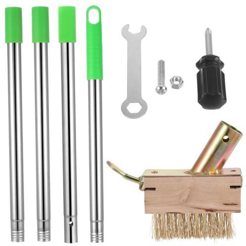 LIFKOME Spazzola Per Fughe in Acciaio Attrezzo Manuale Per Diserbo Manico Estensibile Per Pulizia Di Giardini Marciapiedi Terrazze e Pavimentazioni