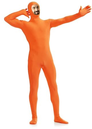 Jackolume Herr dam öppet ansikte helkroppsdräkt stretchig kostym, unisex Zentai jumpsuit danskläder vuxna solid enhet bodysuits för halloween cosplay