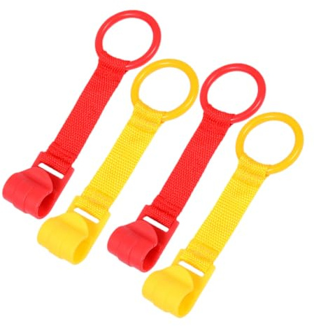 FIXOSHEE 4 Piezas Anillos de Tiro para Cunas, Ayuda para Caminar Infantil, Entrenamiento Coordinación Ojos-Manos, Acolchados Seguros y Fáciles de Agarrar para Bebés en Cuna o Corralito