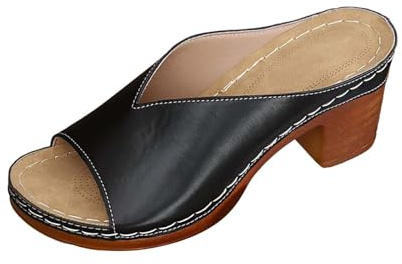 Sandales Compensées Femme Confortable - Mule Talon Bloc Femme Chaussures | Nu-Pieds De Marche Sandale Mode Sandalette Respirant Et Legere Chaussure Décontractée Nu-Pieds À Enfiler Mules