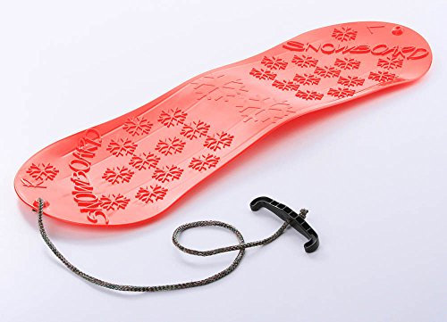 Unbekannt Snowboard Kindersnowboard Schlitten Schneegleiter Schneerutscher inkl. Zugseil 5 Farben (Rot)