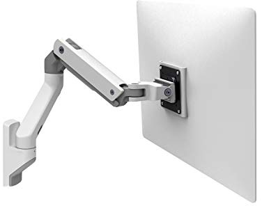 Ergotron – HX Single Ultrawide Monitor Arm, VESA Wall Mount – for Monitors Up to 49 Inches, 9.1-19.1kg, Less Than 8 Inch Display Depth – Standard Pivot, White (45-478-216)