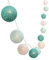 Lichterkette aus 30 farbigen Baumwollbällen, für Weihnachten, Hochzeiten, batteriebetrieben, 3 m