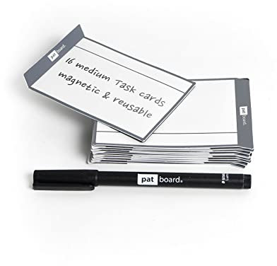 PATboard Scrum Board und Kanban Tafel TASKcards - 16 Magnetische Haftnotizen - Grau