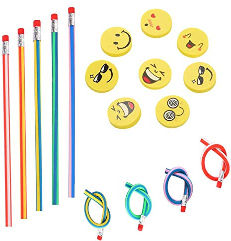 Annhao 71 Pièces Enfants Crayon Flexible et Gommes Mignonne, Crayons Flexibles Souples pour Halloween Cadeaux Fête D'Enfants Cadeaux D'anniversaire