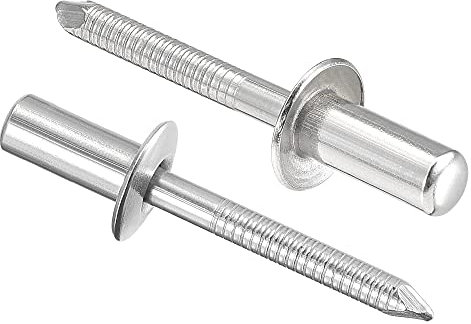 sourcing map 25 Stücke Blindniete 304 Edelstahl Nieten Kern Dekorationsnieten 6,4mm Durchmesser 14mm Grifflänge Silberfarben