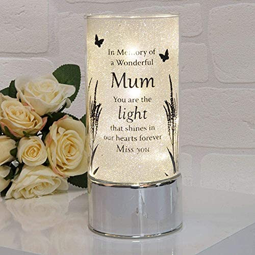 Graveside Tube Light Memorial Plaque Ornament - Battery Operated Grave Decoration, Thinking of you/Remembrance Gift in Loving Memory of your Special Deceased Ones (Mum)