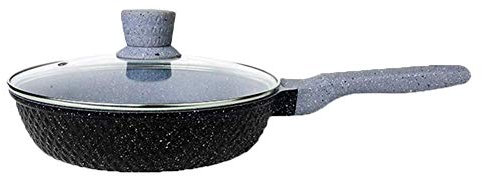 Stekpanna med stenbeläggning Premium non-stick anti-skållningshandtag,lämplig för alla hällar inklusive induktionsstekpanna (storlek:28 cm) ()