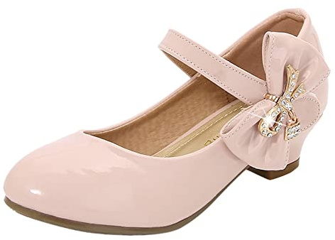 Mary Jane-skor flickor – prinsesskor flickor 29 med klack, skolskor, eleganta prinsesskor, barn, högklackade skor, festliga klackskor, barn bröllopsskor/ballerina/läderskor