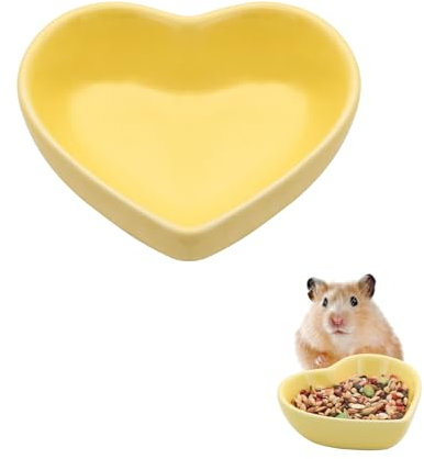 LuckyOpt Hamsternapf Keramik Herzform Haustier Schüssel Waschbar Kleintier Futter Wasser Schalen für Hamster Meerschweinchen Rennmäuse Igel Chinchilla Papagei