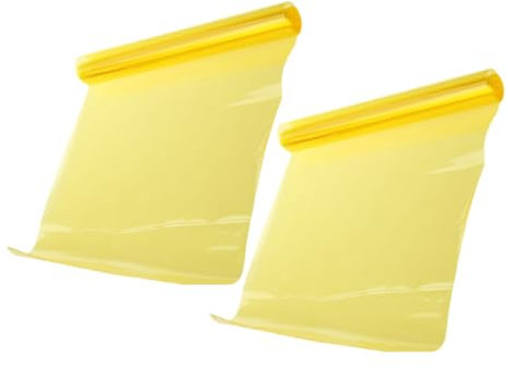 GARVALON Autoscheinwerferfolie in Einzigartiger 2 Stück Selbstklebende Gelbe Tönungsfolie Scheinwerferverpackung Für Auto Und Lichter