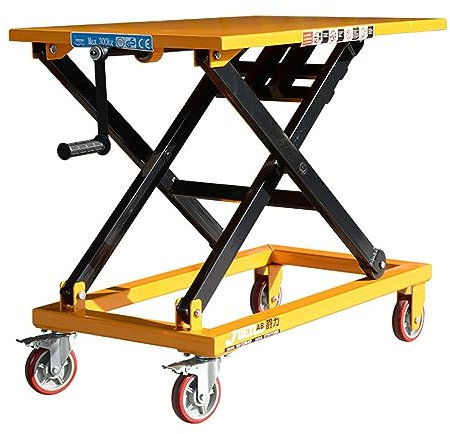 Établi à plateforme élévatrice à vis – Petit établi mobile à manivelle pour garage ou atelier, hauteur de levage parfaite pour les projets de bricolage