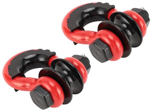 CFTGIW Grillete de Anillo en D de 2 Uds, Grillete de Anillo en D de 3/4 Pulgadas, Grillete de Recuperación Todoterreno Resistente con Polea para Camión, Tractor, ATV, UTV, Bloque de