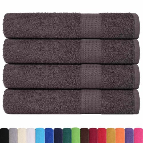 vidaXL Serviettes de Sauna 4 pcs Anthracite 80x200 cm 100% Coton, Serviette, Serviette de Bain, Serviette en Coton