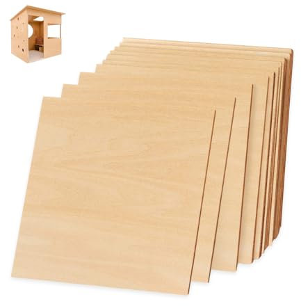 Bieiyhe 10 Pièces Contreplaqué 1.5 mm,Planche Contreplaqué Laser,Planche de Balsa,Feuille Bois Balsa,Panneau Bois a Decouper,Plaque Bois Gravure,Bois Decoupe Laser pour Pyrogravure,Projet de Bricolage