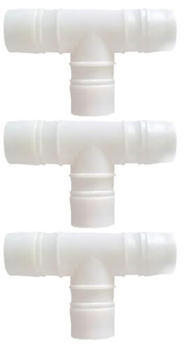 Lot de 3 connecteurs cannelés en forme de T, adaptateur de tuyau égal de type T de 25 mm, connecteurs de tuyau en plastique à 3 voies, raccords de tuyaux en plastique cannelé