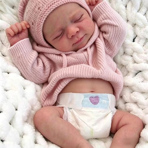 Anano Reborn babydockor silikon helkropp – 18 i realistisk babydocka, full silikon babydocka, verkliga livet bebisar nyfödda dockor, verklighetstrogna nyfödda bebisar med tillbehör