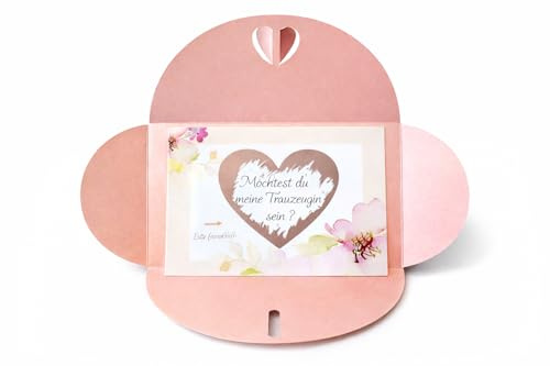 ONDEGO® XXL skrapkort 'Vill du vara min best man be? A6-format, med kuvert, rosa, guld, brudtärna (rosa brudtärna