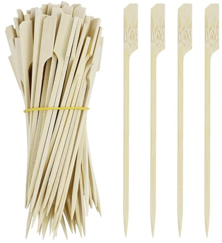 120 brochetas de madera, 15 cm, pinchos para barbacoa, para aperitivos, hamburguesas, barbacoa, frutas, sándwiches, bebidas, cócteles (agricultores de madera)