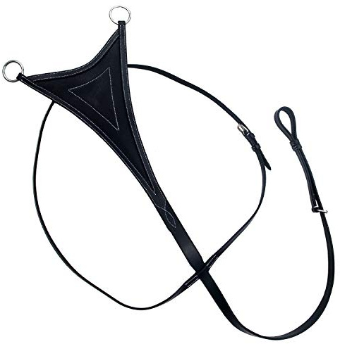 Exion - Babero suave para correr, martingala para caballos, accesorio de cuero ajustable para correr para saltar y entrenar, cuero curtido vegetal, negro, marrón, roble, pony, mazorca, matrimonial, de