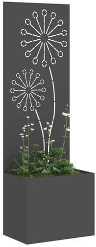 vidaXL Garten Sichtschutz-Leinwand Schwarz 50 x 140 cm, Garten und Terrasse, Moderne Abtrennung, dekorative Einlagen, schlanker Sichtschutz, zeitgemäße Umrandung