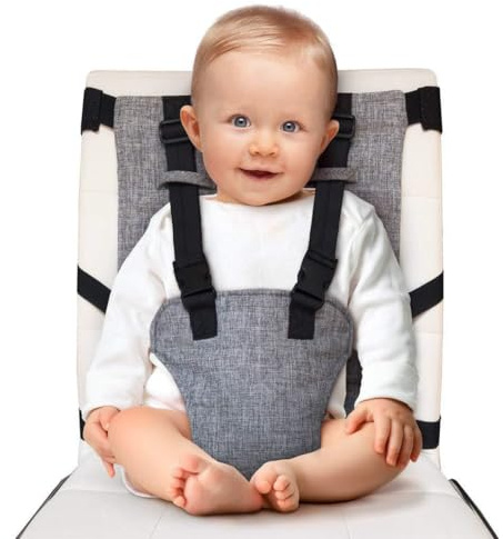 Arnés de Asiento de Seguridad,Correa de Asiento Elevador de Alimentación Portátil Arnés Asiento de Seguridad Lavable para Silla Alta de Bebé Plegable, Arnés Asiento Portátil