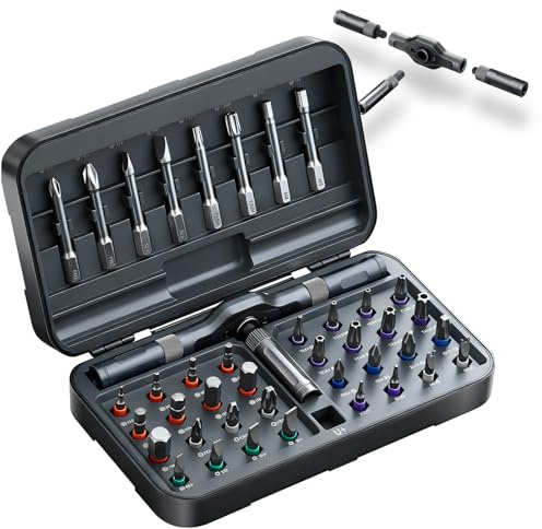 42 in 1 Magnetic Screwdriver Set, DIY Ratchet Screwdriver Set, Multi Bit Screw Drive with Storage Case, Portable Compact Repair Tool Kit for Gifts, Furniture, Computer, Bicycle