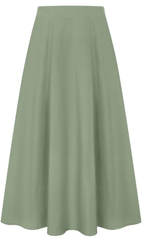 Kate Kasin Dam sommar A-linje kjolar hög midja blommig maxikjol elegant lång lyocell linnekjol med fickor